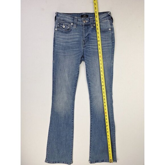 True Religion Size 27X34 Womens Becca Mid Rise Bootcut Blue Denim 5 Pocket Jeans - Picture 9 of 12